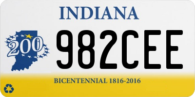 IN license plate 982CEE