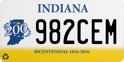 IN license plate 982CEM