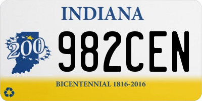 IN license plate 982CEN
