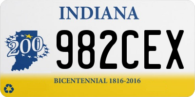 IN license plate 982CEX