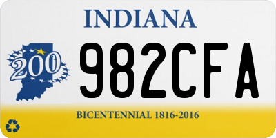 IN license plate 982CFA