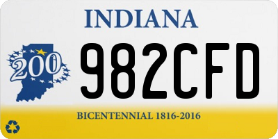 IN license plate 982CFD