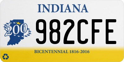IN license plate 982CFE