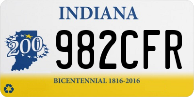 IN license plate 982CFR
