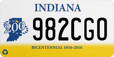 IN license plate 982CGO