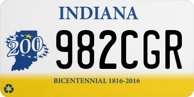 IN license plate 982CGR