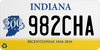 IN license plate 982CHA