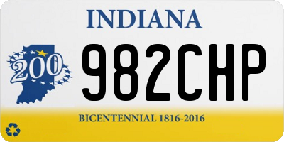 IN license plate 982CHP