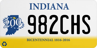 IN license plate 982CHS