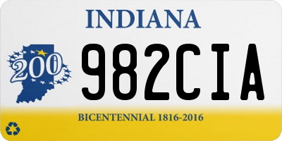IN license plate 982CIA