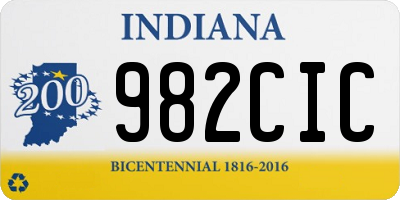 IN license plate 982CIC