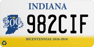 IN license plate 982CIF