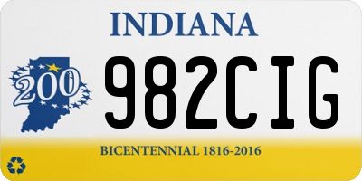 IN license plate 982CIG