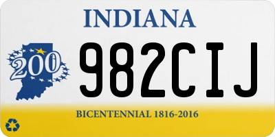 IN license plate 982CIJ