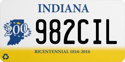 IN license plate 982CIL
