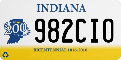 IN license plate 982CIO