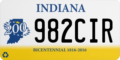 IN license plate 982CIR