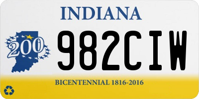 IN license plate 982CIW
