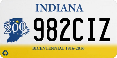 IN license plate 982CIZ