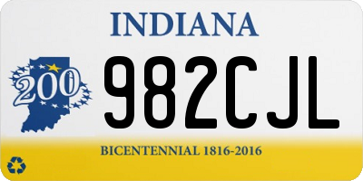 IN license plate 982CJL