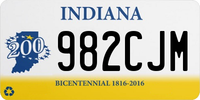 IN license plate 982CJM