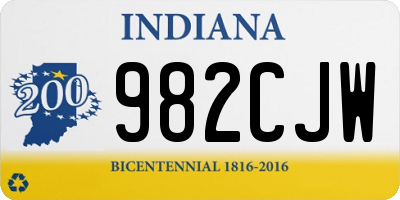 IN license plate 982CJW
