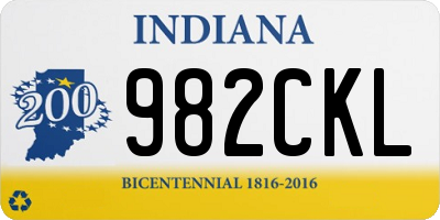 IN license plate 982CKL