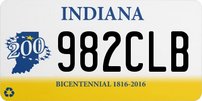 IN license plate 982CLB