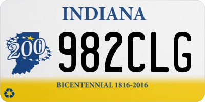 IN license plate 982CLG