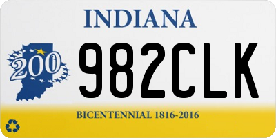 IN license plate 982CLK