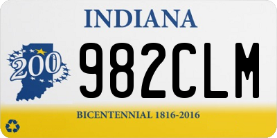 IN license plate 982CLM