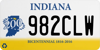 IN license plate 982CLW