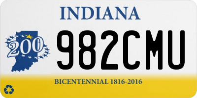IN license plate 982CMU
