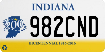 IN license plate 982CND