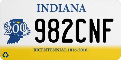 IN license plate 982CNF