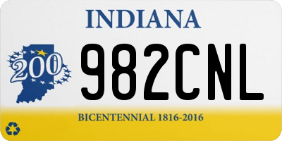IN license plate 982CNL