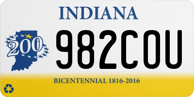 IN license plate 982COU