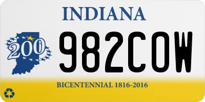 IN license plate 982COW