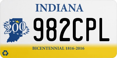 IN license plate 982CPL