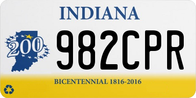 IN license plate 982CPR