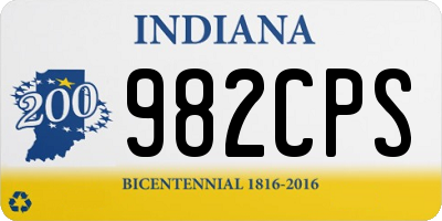 IN license plate 982CPS