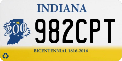 IN license plate 982CPT