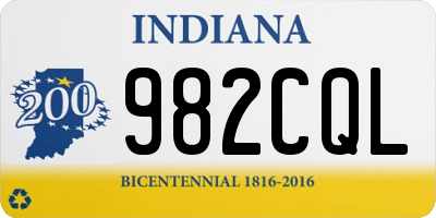 IN license plate 982CQL
