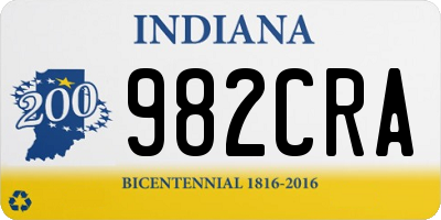 IN license plate 982CRA