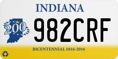 IN license plate 982CRF