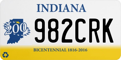 IN license plate 982CRK