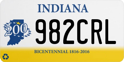 IN license plate 982CRL