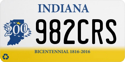 IN license plate 982CRS