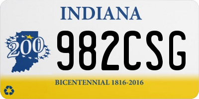 IN license plate 982CSG