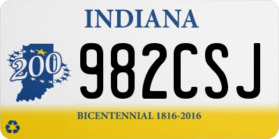 IN license plate 982CSJ